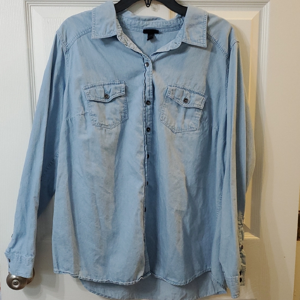 Torrid Sky Blue Denim Shirt